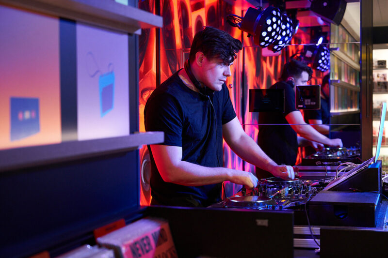 DJ Elvis DJing at Voyage Vinyl