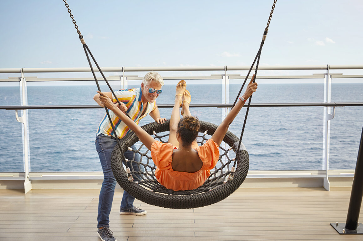 Sailors use a swing at the Athletic Club

Photoshoot of Vitamin Sea activities by Melanie Acevedo onboard Scarlet Lady, Virgin Voyages
Vitamin Sea & Project Jackson Photoshoot Cabins onboard SCL

Shoot Date: Sept 18-25, 2021
Shoot Location: Transit from NY-Bimini

Usage: Worldwide/universal unlimited rights in perpetuity for all media including 3rd party usage (Virgin Brands) for all footage and images captured during the shoot. Excluding TV + Broadcast.
Talent Usage: 5 Years Worldwide/universal unlimited rights in perpetuity for all media including 3rd party usage for all footage and images captured during the shoot. Excluding TV + Broadcast. 
 
TEAM
Photographers:
Lifestyle: Melanie Acevedo
Cabins: Sang An
Agent: Kenna Zimmer, Sarah Laird & Good Company
https://sarahlaird.com

CD: Christian Schrader
Art Buyer / Producer: Kathy Boos