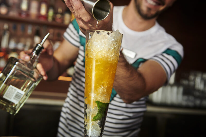 A tall drink is made by a bartender at The Dock bar. 
UK Photoshoot / Atlantis
Shoot Dates: Sept 27-30, 2021
Usage: Full Buyout
Goal: Food & Beverages
Deliverables: Retouched images, gifs, and videos  TEAM
Photographer: Scott Grummett
https://www.scottgrummett.com
Agent: Terri Manduca
Food Stylist / AD: Elisa Merlo  CD: Christian Schrader
Art Buyer / Producer: Kathy Boos