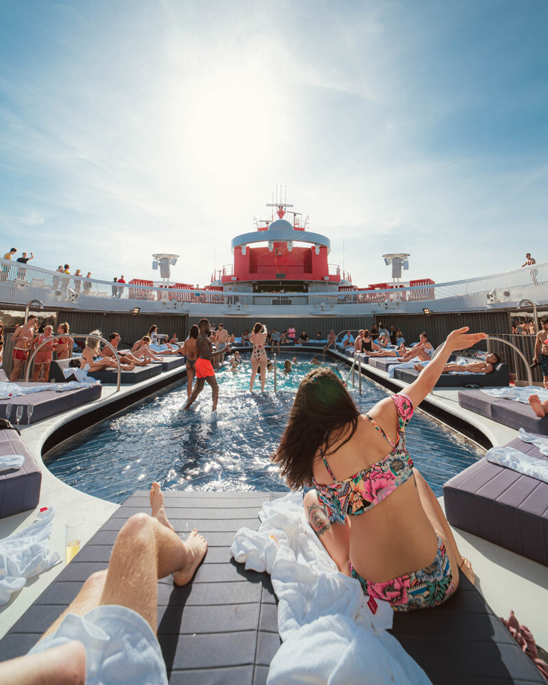 People enjoying a pool party at the Aquatic Club pool. (credit: @thefraserjames)